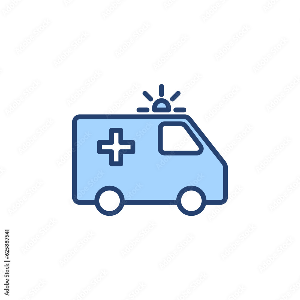 Ambulance icon vector. ambulance truck sign and symbol. ambulance car