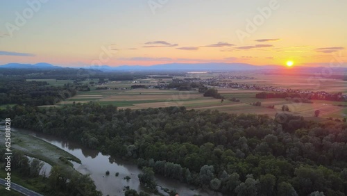 Captivating 4K drone footage of Castle (Grad) Borl, a historic gem with a haunting past as Gestapo Prison in World War Two. Filmed in the stunning sunset time with the view of the surroundings.