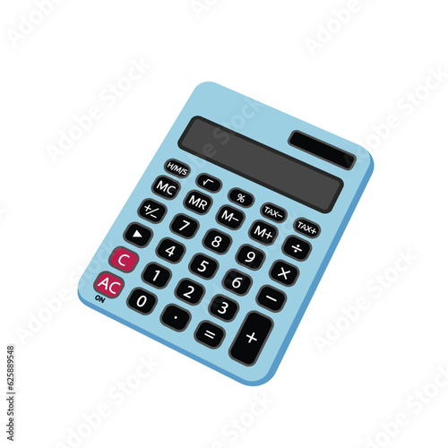 Digital calculator flat illustration vector isolated on white background. Element for Back to school, Back to work concept.