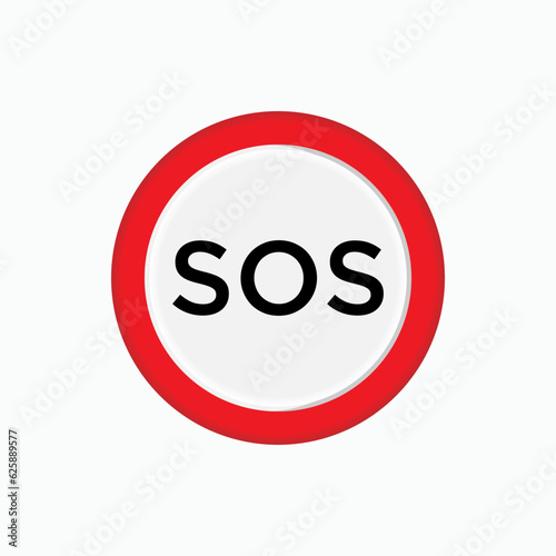 SOS Icon. Abbreviation of Save Our Soul. Help Symbol - Logo and Simple Vector, Sign for Design and Website, Presentation or Application.