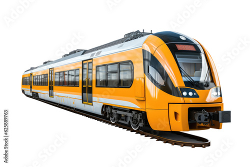 High speed Train isolated on transparent background. Generative Ai