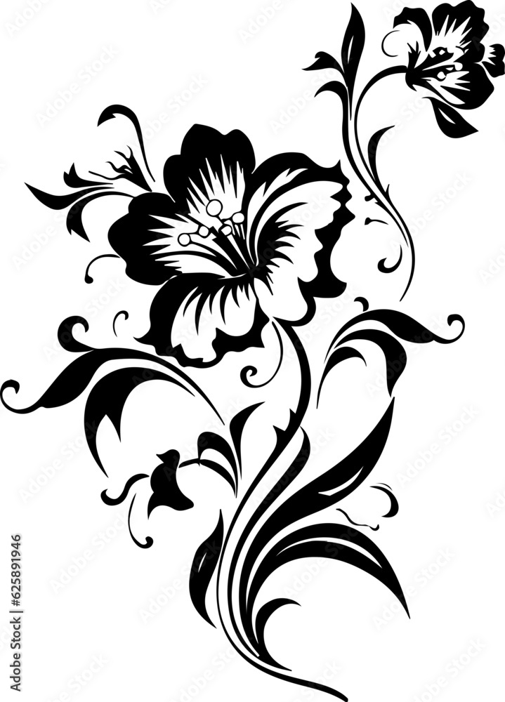 Silhouette flower rose and vector images