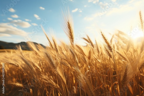 Golden Fields of Wheat Swaying in the Breeze  Generative AI