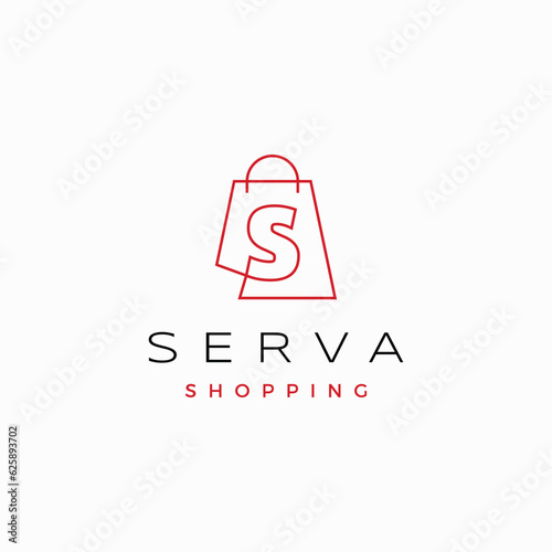 S letter Shop Shopping Bag Logo Vector Icon illustration photo