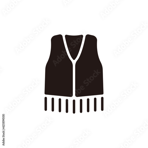 Hippie vest icon.Flat silhouette version.