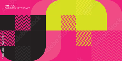 Abstract vivid colors geometric mosaic pattern decorative ornament background vector illustration.