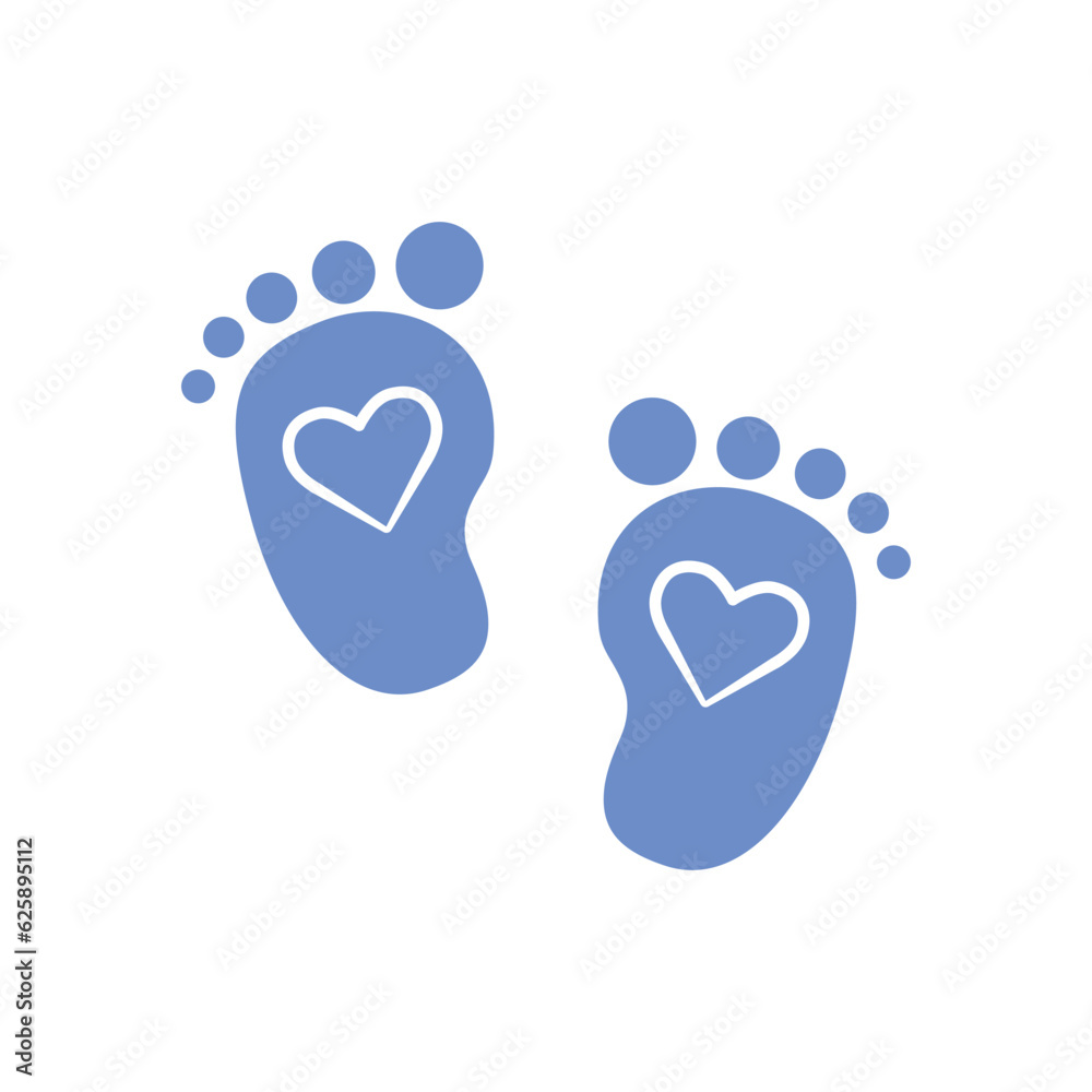 Baby footprint vector feet icon 