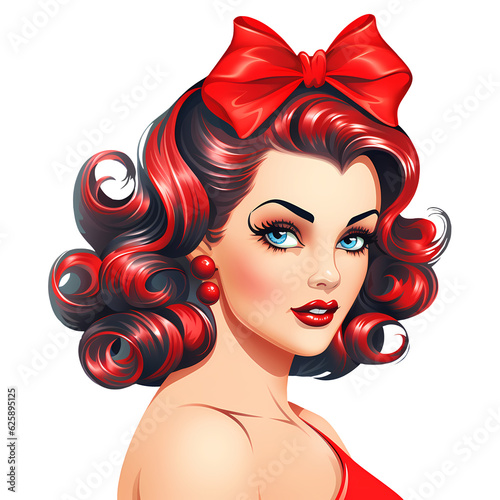 Vintage Pin Up Christmas Girl Clipart photo