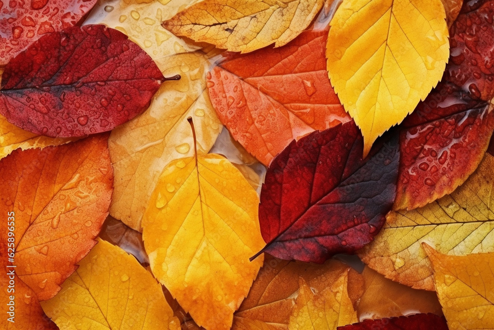 Beautiful autumn abstract background with yellow leaves and sunshine, bokeh and glow. Falling leaves natural background. Generative AI technology Beautiful autumn abstract background with yellow leaves and sunshine, bokeh and glow. Falling leaves natural background. Generative AI technology