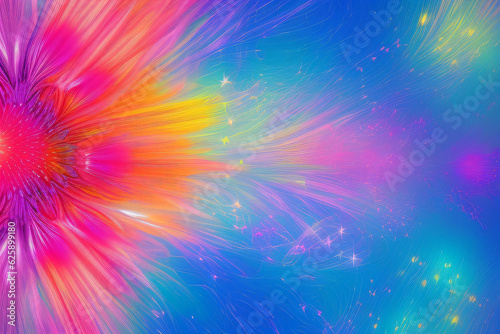 Painting Style Flowers. Abstract flower with colors blendings background. Generative AI.