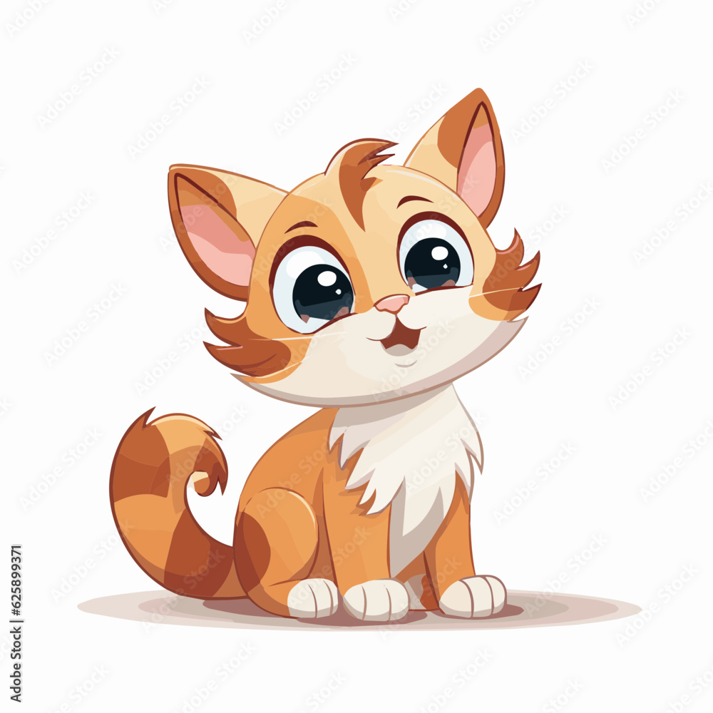 Obraz premium cat cartoon clipart vector white background