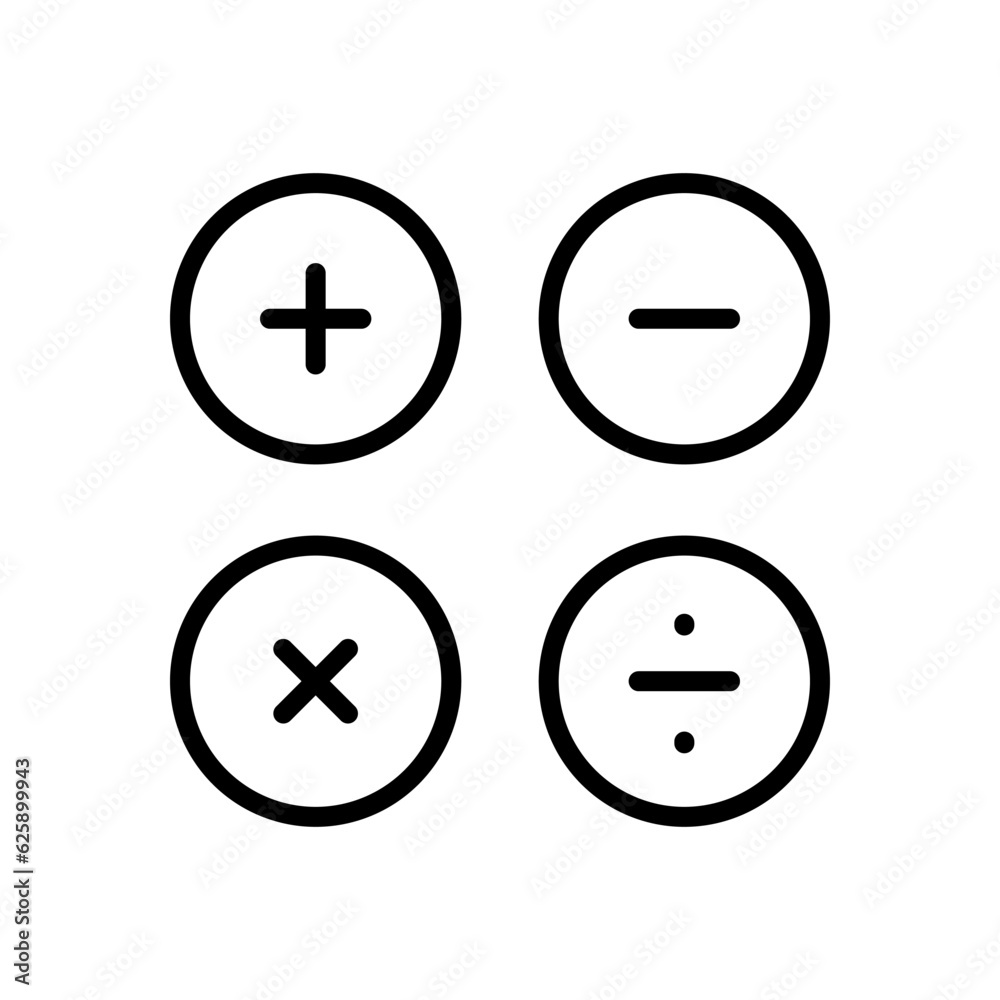 math symbol line icon, outline vector sign, linear style pictogram isolated on white. Study symbol, logo illustration. Editable stroke math symbol line icon, outline vector sign, linear style pictogram isolated on white. Study symbol, logo illustration. Editable stroke
