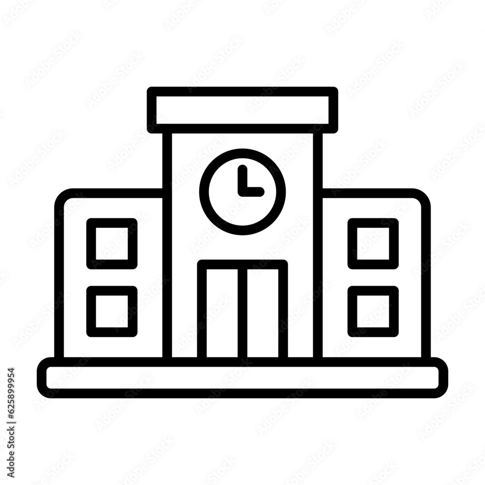 school building line icon, outline vector sign, linear style pictogram isolated on white. Study symbol, logo illustration. Editable stroke school building line icon, outline vector sign, linear style pictogram isolated on white. Study symbol, logo illustration. Editable stroke
