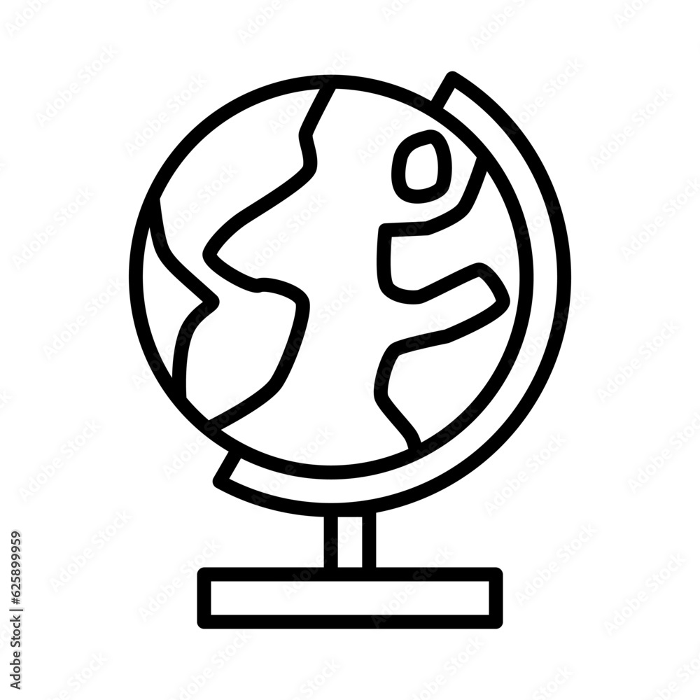 globe line icon, outline vector sign, linear style pictogram isolated on white. Study symbol, logo illustration. Editable stroke globe line icon, outline vector sign, linear style pictogram isolated on white. Study symbol, logo illustration. Editable stroke
