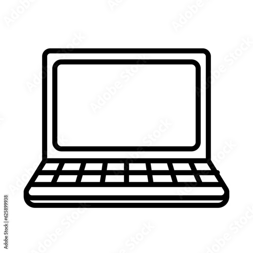 laptop line icon, outline vector sign, linear style pictogram isolated on white. Study symbol, logo illustration. Editable stroke