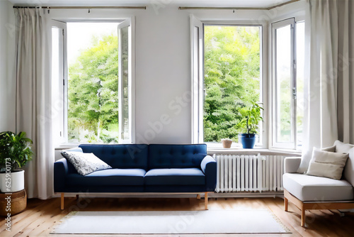 Corner of the living room in a modern apartment. © sriba3