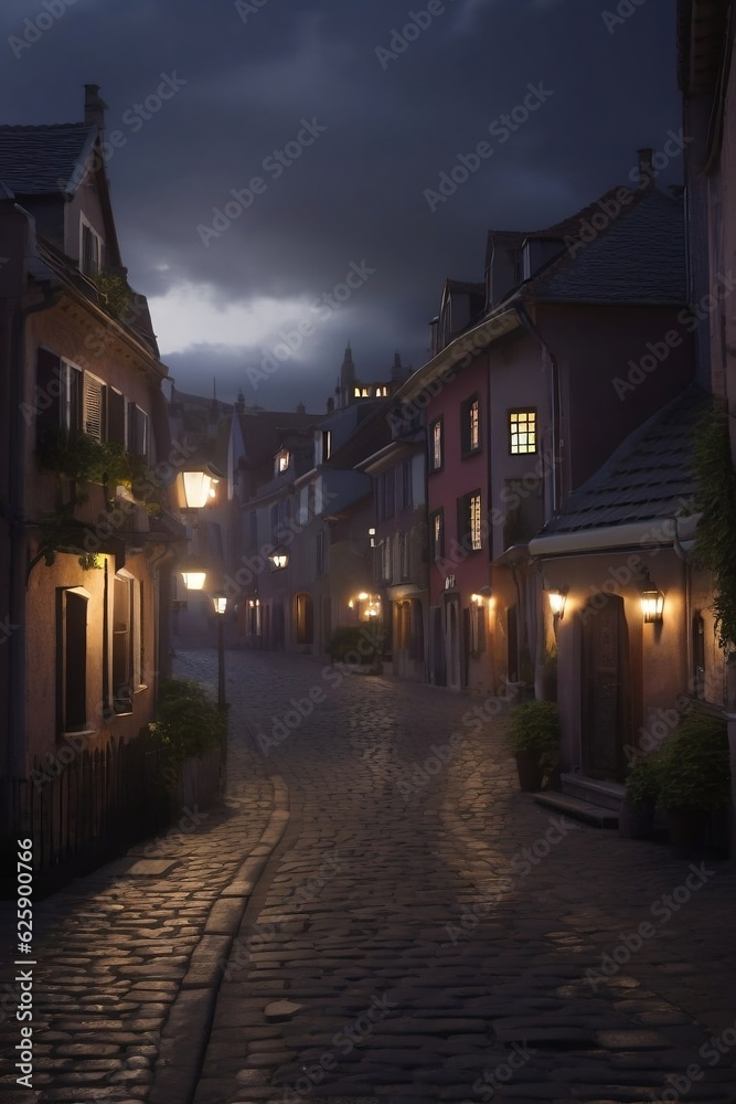 old town  at night
