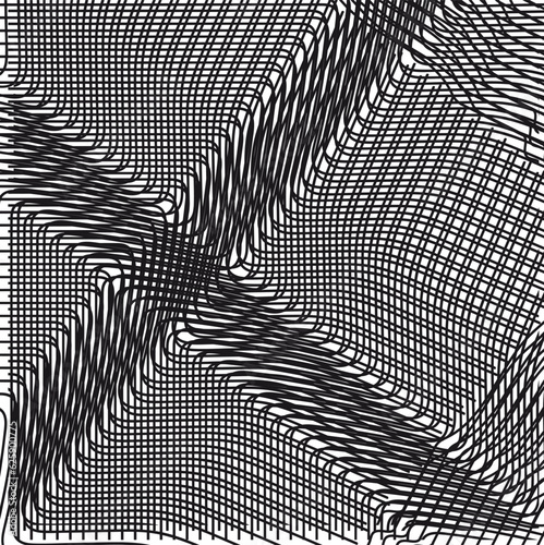 Stretched ugly net with a cross-shaped wide seam