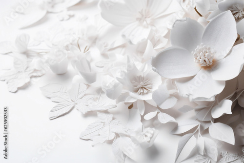 celebration background wedding beautiful nature spring floral blossom white greeting flower. Generative AI.