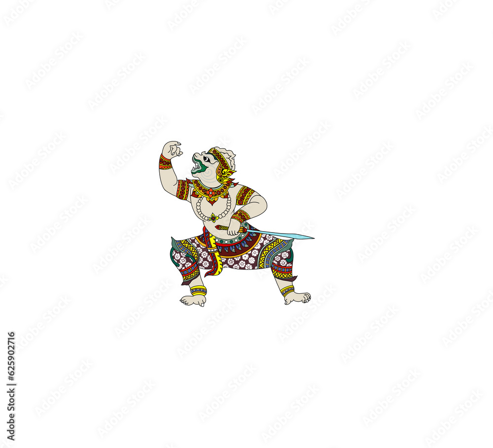 monkey character in Ramayana Story, Ramayana Thai, Lord Hanuman, Rama battle a giant of thai tradition style, Mahabharata art, Monkey Warriors in the Epic Ramayana, transparent background PNG monkey character in Ramayana Story, Ramayana Thai, Lord Hanuman, Rama battle a giant of thai tradition style, Mahabharata art, Monkey Warriors in the Epic Ramayana, transparent background PNG
