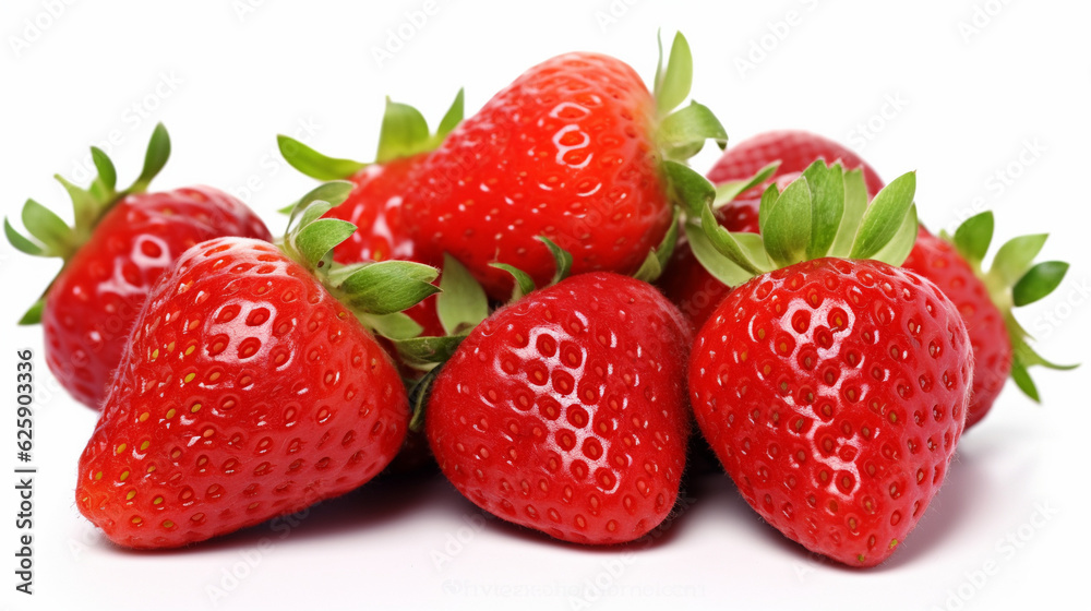 delicious fragrant strawberries on a white background, AI generation delicious fragrant strawberries on a white background, AI generation