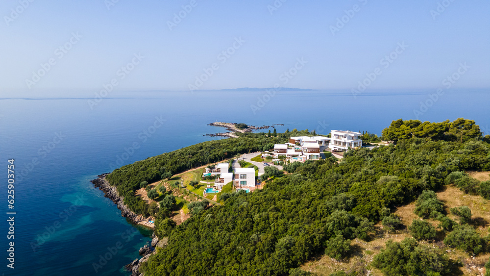 Aerial view of Zavia resort , Syvota Greece. 