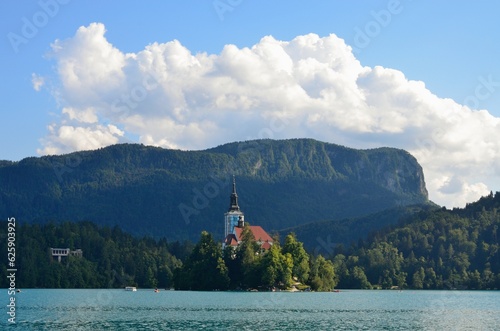 Iglesia en el lago Bled, Eslovenia