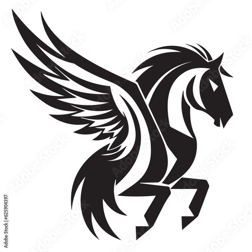 Unicorn  pegasus  horse vector silhouette illustration