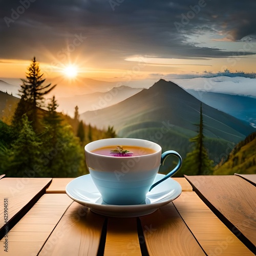 A cup of tea created by artificial intelligence on a neutral background