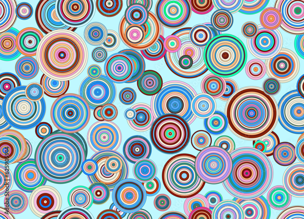 Random concentric circles pattern, seamlessly tileable. Made with code.