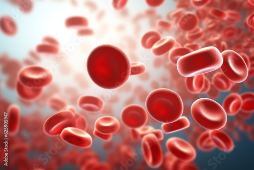 Red blood cells in vein. 3d render, 3d illustration