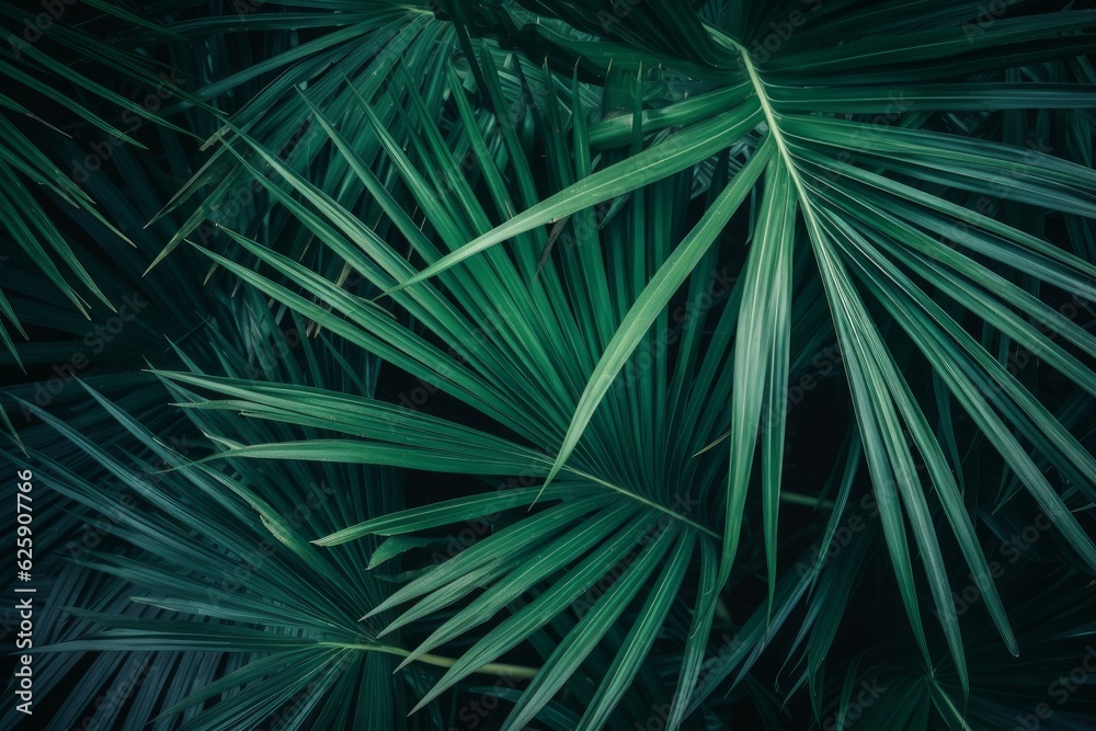 Palm leaves tropical. Generate Ai