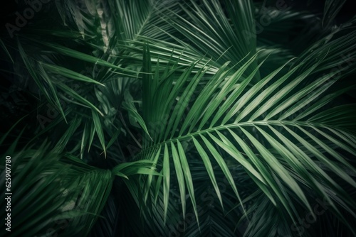 Palm leaves tropical jungle. Generate Ai