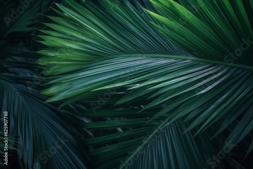 Palm leaves tropical plants. Generate Ai