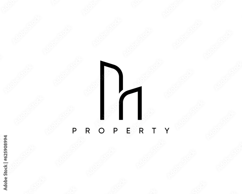 Real estate logo design concept. Modern building, apartment, residence, real estate, architecture, construction, skyscraper and cityscape logo design template.