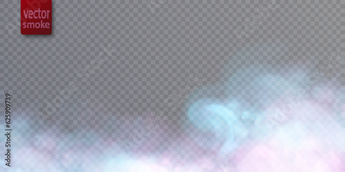 Translucent nebula vector background. Colorful smoke smog on a transparent background. Vector