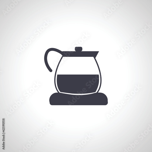 Electric kettle icon, coffee pot icon.