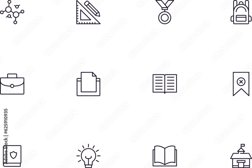 Education line icon set. Collection of high quality signs for web ...
