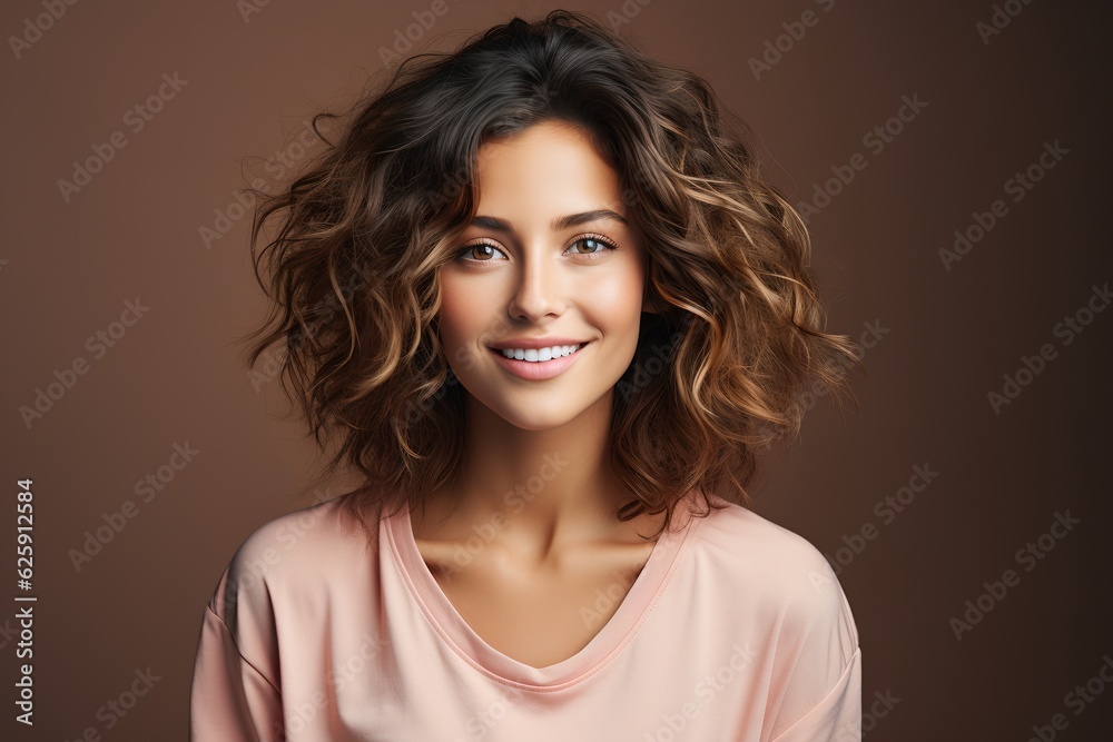 Smiling woman, generative ai Smiling woman, generative ai