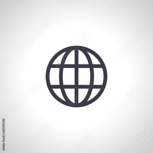 earth meridians icon. Go to web icon, earth icon
