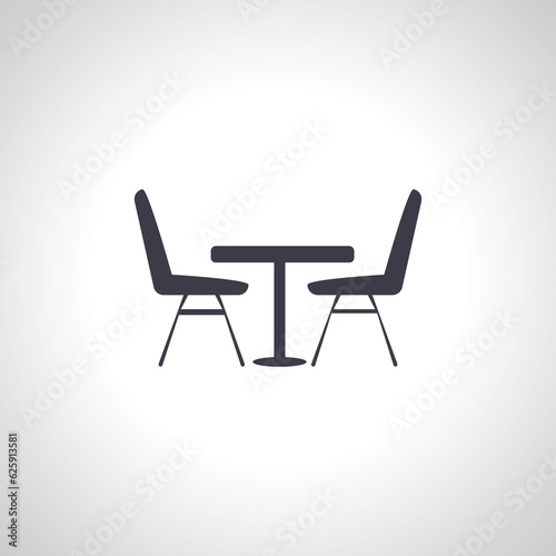 table with chairs icon. table with chairs icon.