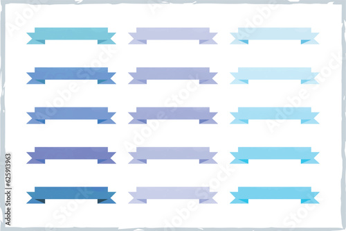 かわいい水彩の手書き風リボンセット　Hand drawn style cute watercolor vector ribbon set