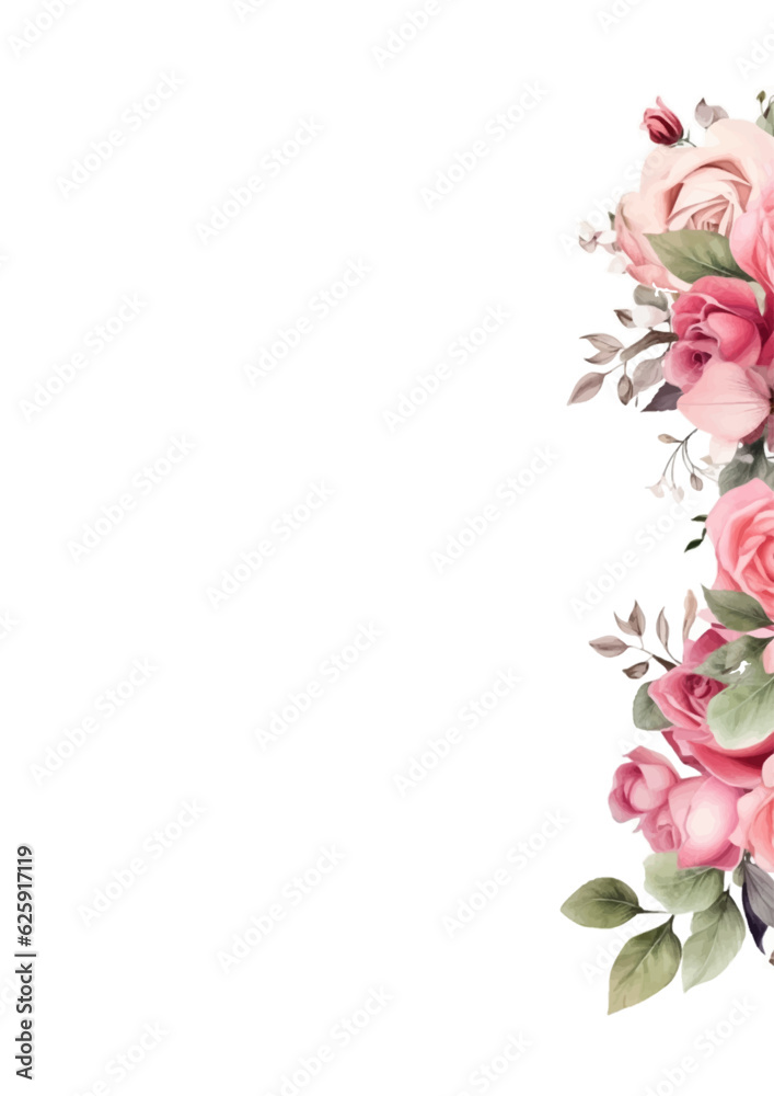 Fototapeta premium Vector floral botanical card design with leaves with geometrical frame.