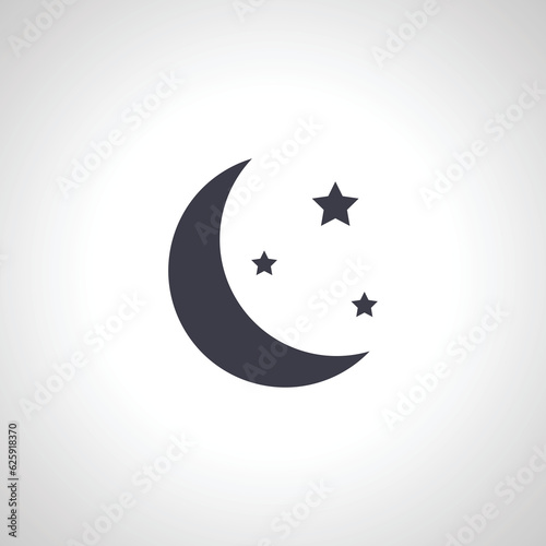 Moon icon. Moon with stars icon. night icon
