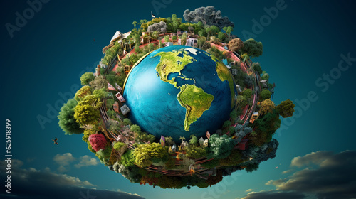 An illustrative representation of the sustainable development goals SDGs encircling green earth, showcasing the importance of ESG practices for a better future