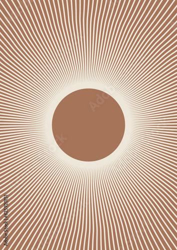 Brown sun print boho minimalist printable wall art illustration