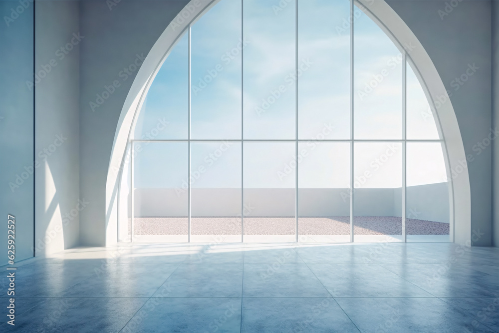 Fototapeta premium Stunning Aerial View of a Spacious Window Overlooking the Sky, Generative AI
