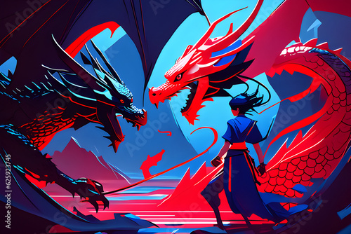 battle of dragons. Generative AI