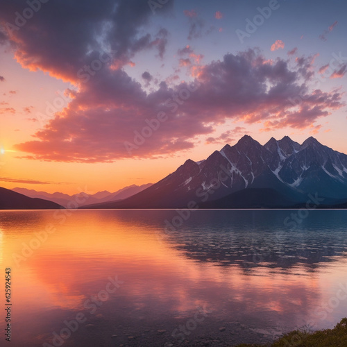 sunrise over the lake