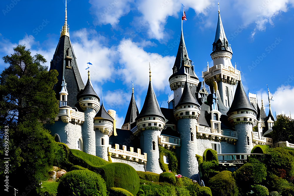 Fototapeta premium castle in the evening,Generative AI